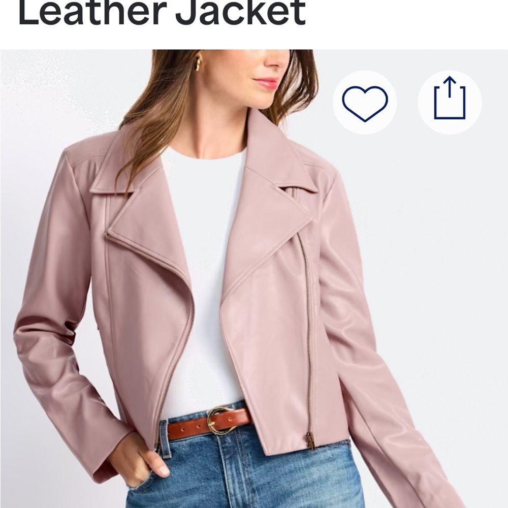 Chic Mauve Faux Leather Blazer for Women